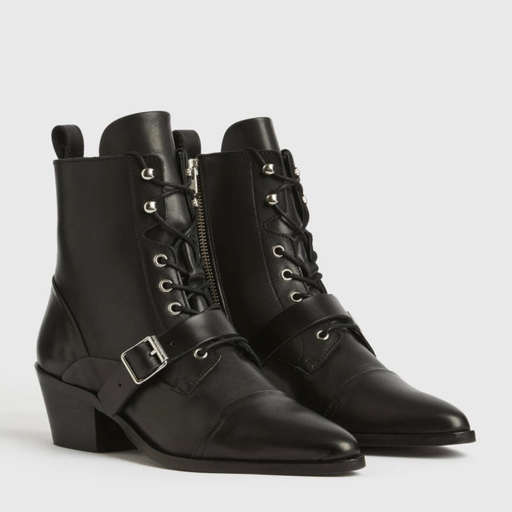 Great Condition Size 10 AllSaints Katy Leather Boots